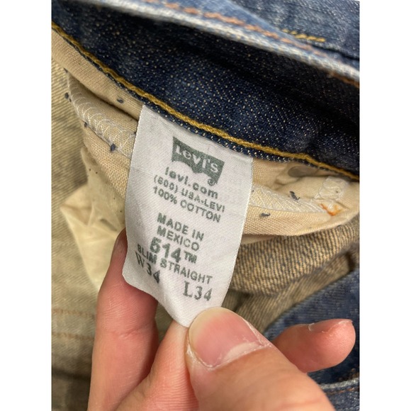 Vintage Levis 514 Slim Straight Mens 34X31 Blue Medium Wash Denim 100% Cotton - Picture 5 of 14